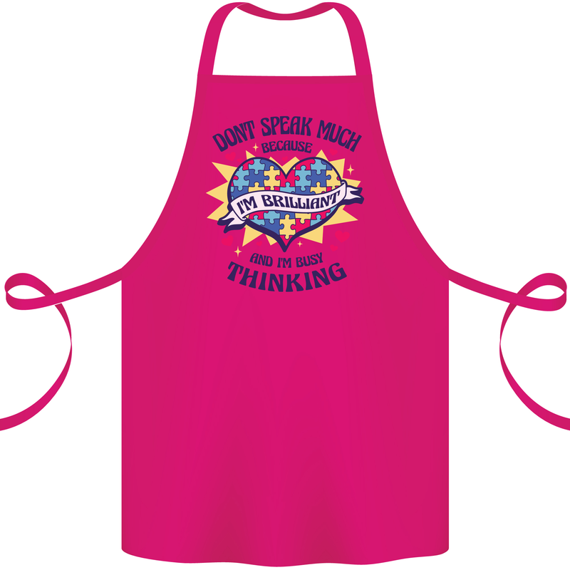 Dont Speak Much Autism Autistic Cotton Apron 100% Organic Pink