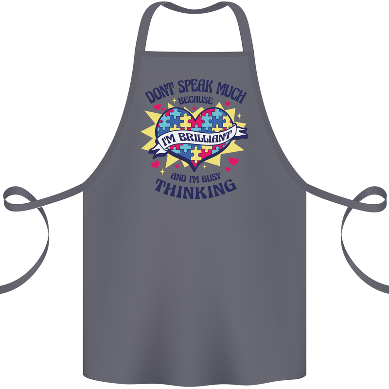 Dont Speak Much Autism Autistic Cotton Apron 100% Organic Steel