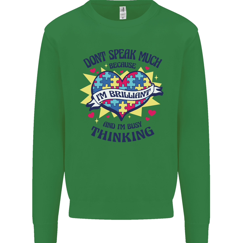 Dont Speak Much Autism Autistic Kids Sweatshirt Jumper Irish Green