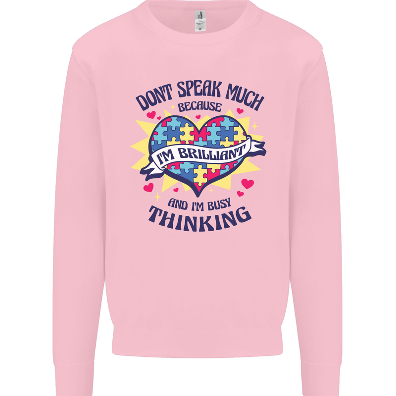 Dont Speak Much Autism Autistic Kids Sweatshirt Jumper Light Pink