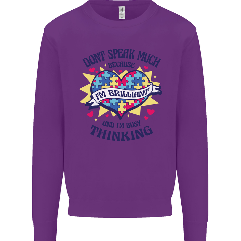 Dont Speak Much Autism Autistic Kids Sweatshirt Jumper Purple