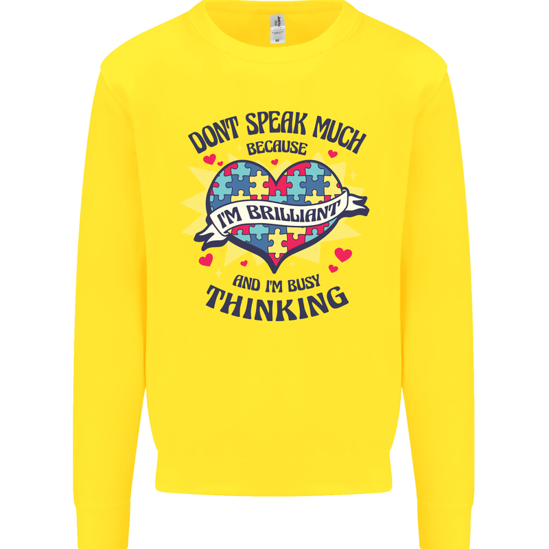 Dont Speak Much Autism Autistic Kids Sweatshirt Jumper Yellow