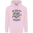 Dont Speak Much Autism Autistic Mens 80% Cotton Hoodie Light Pink
