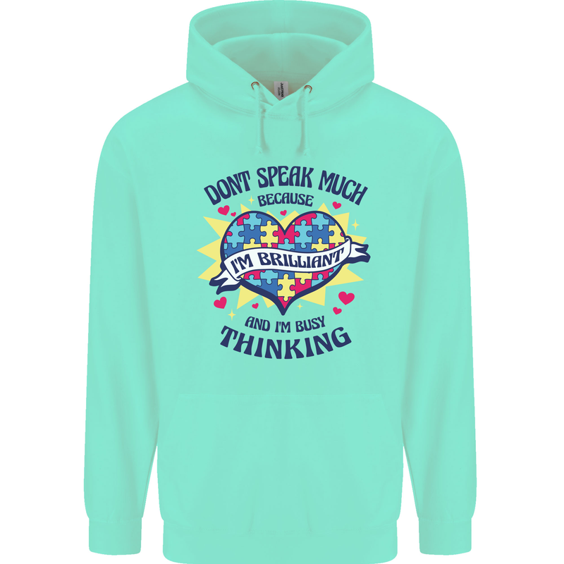 Dont Speak Much Autism Autistic Mens 80% Cotton Hoodie Peppermint