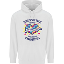 Dont Speak Much Autism Autistic Mens 80% Cotton Hoodie White