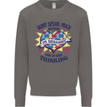 Dont Speak Much Autism Autistic Mens Sweatshirt Jumper Charcoal