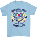 Dont Speak Much Autism Autistic Mens T-Shirt 100% Cotton Light Blue