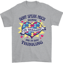 Dont Speak Much Autism Autistic Mens T-Shirt 100% Cotton Sports Grey