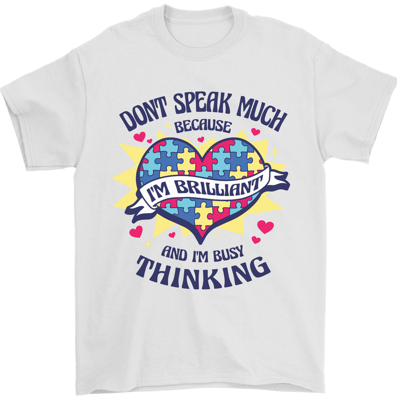 Dont Speak Much Autism Autistic Mens T-Shirt 100% Cotton White