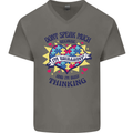 Dont Speak Much Autism Autistic Mens V-Neck Cotton T-Shirt Charcoal