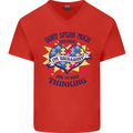 Dont Speak Much Autism Autistic Mens V-Neck Cotton T-Shirt Red