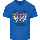 Dont Speak Much Autism Autistic Mens V-Neck Cotton T-Shirt Royal Blue