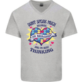 Dont Speak Much Autism Autistic Mens V-Neck Cotton T-Shirt Sports Grey