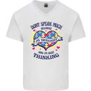 Dont Speak Much Autism Autistic Mens V-Neck Cotton T-Shirt White