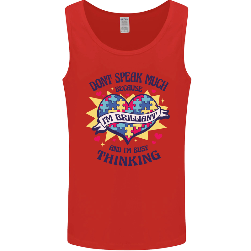 Dont Speak Much Autism Autistic Mens Vest Tank Top Red