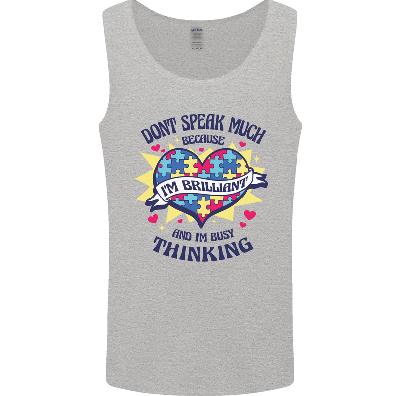 Dont Speak Much Autism Autistic Mens Vest Tank Top Sports Grey