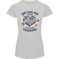 Dont Speak Much Autism Autistic Womens Petite Cut T-Shirt Sports Grey