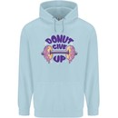 Donut Give Up Funny Gym Bodybuilding Childrens Kids Hoodie Light Blue