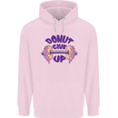 Donut Give Up Funny Gym Bodybuilding Childrens Kids Hoodie Light Pink