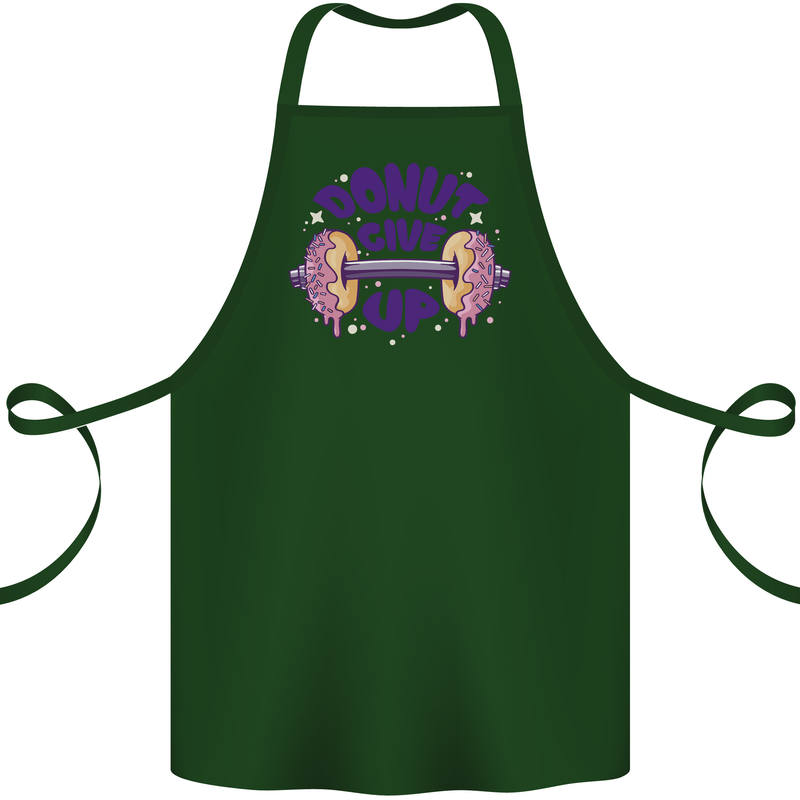 Donut Give Up Funny Gym Bodybuilding Cotton Apron 100% Organic Forest Green