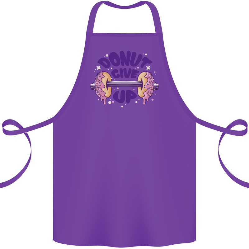 Donut Give Up Funny Gym Bodybuilding Cotton Apron 100% Organic Purple
