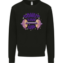 Donut Give Up Funny Gym Bodybuilding Kids Sweatshirt Jumper Black