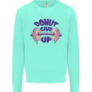 Donut Give Up Funny Gym Bodybuilding Kids Sweatshirt Jumper Peppermint