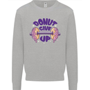 Donut Give Up Funny Gym Bodybuilding Kids Sweatshirt Jumper Sports Grey