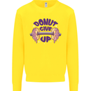 Donut Give Up Funny Gym Bodybuilding Kids Sweatshirt Jumper Yellow