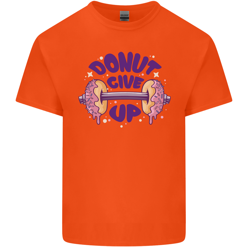 Donut Give Up Funny Gym Bodybuilding Kids T-Shirt Childrens Orange