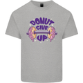 Donut Give Up Funny Gym Bodybuilding Kids T-Shirt Childrens Sports Grey