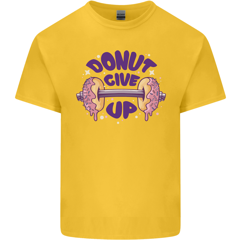 Donut Give Up Funny Gym Bodybuilding Kids T-Shirt Childrens Yellow