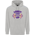 Donut Give Up Funny Gym Bodybuilding Mens 80% Cotton Hoodie Sports Grey