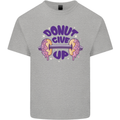 Donut Give Up Funny Gym Bodybuilding Mens Cotton T-Shirt Tee Top Sports Grey