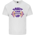 Donut Give Up Funny Gym Bodybuilding Mens Cotton T-Shirt Tee Top White