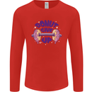 Donut Give Up Funny Gym Bodybuilding Mens Long Sleeve T-Shirt Red