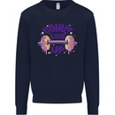 Donut Give Up Funny Gym Bodybuilding Mens Sweatshirt Jumper Navy Blue