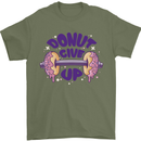 Donut Give Up Funny Gym Bodybuilding Mens T-Shirt 100% Cotton Military Green