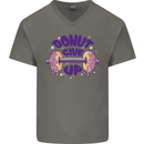 Donut Give Up Funny Gym Bodybuilding Mens V-Neck Cotton T-Shirt Charcoal