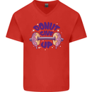 Donut Give Up Funny Gym Bodybuilding Mens V-Neck Cotton T-Shirt Red