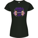 Donut Give Up Funny Gym Bodybuilding Womens Petite Cut T-Shirt Black