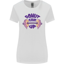 Donut Give Up Funny Gym Bodybuilding Womens Wider Cut T-Shirt White