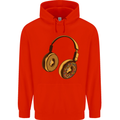 Donut Headphones Music DJ DJing Funny Childrens Kids Hoodie Bright Red