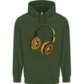 Donut Headphones Music DJ DJing Funny Childrens Kids Hoodie Forest Green