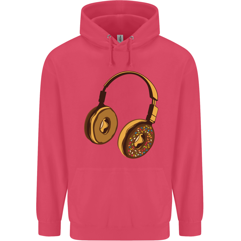 Donut Headphones Music DJ DJing Funny Childrens Kids Hoodie Heliconia