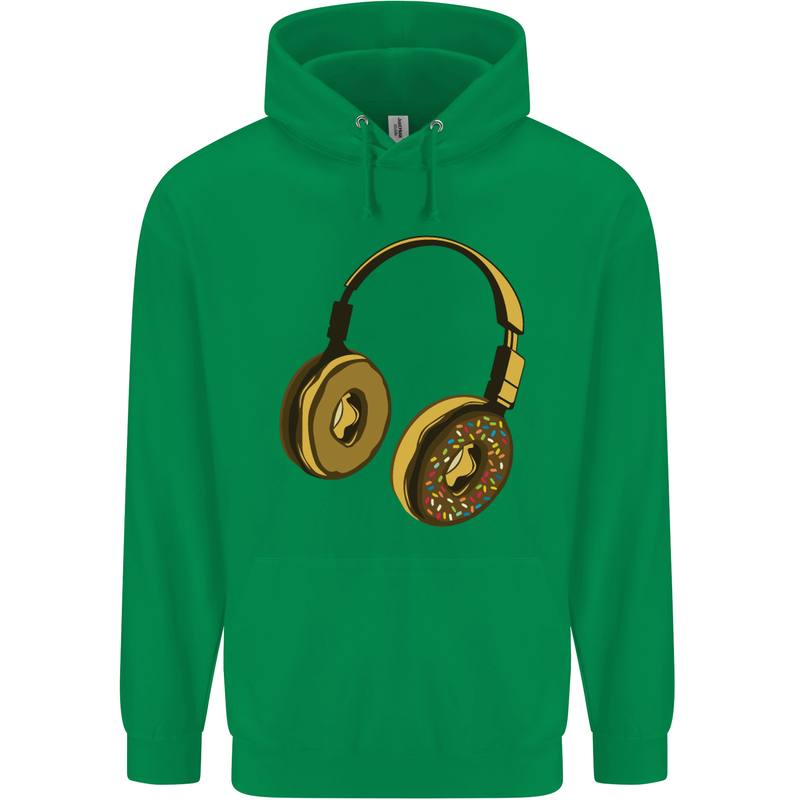 Donut Headphones Music DJ DJing Funny Childrens Kids Hoodie Irish Green