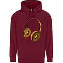 Donut Headphones Music DJ DJing Funny Childrens Kids Hoodie Maroon