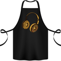 Donut Headphones Music DJ DJing Funny Cotton Apron 100% Organic Black