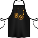 Donut Headphones Music DJ DJing Funny Cotton Apron 100% Organic Black