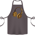 Donut Headphones Music DJ DJing Funny Cotton Apron 100% Organic Dark Grey
